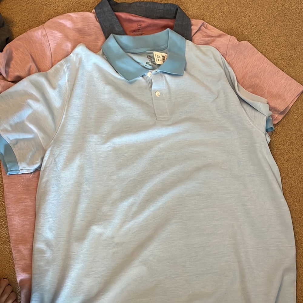 2 pack men’s polos 3xl HB pink blue